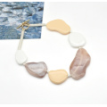 2021 trendy white beige coffee color choker jewelry acrylic irregular stone necklace